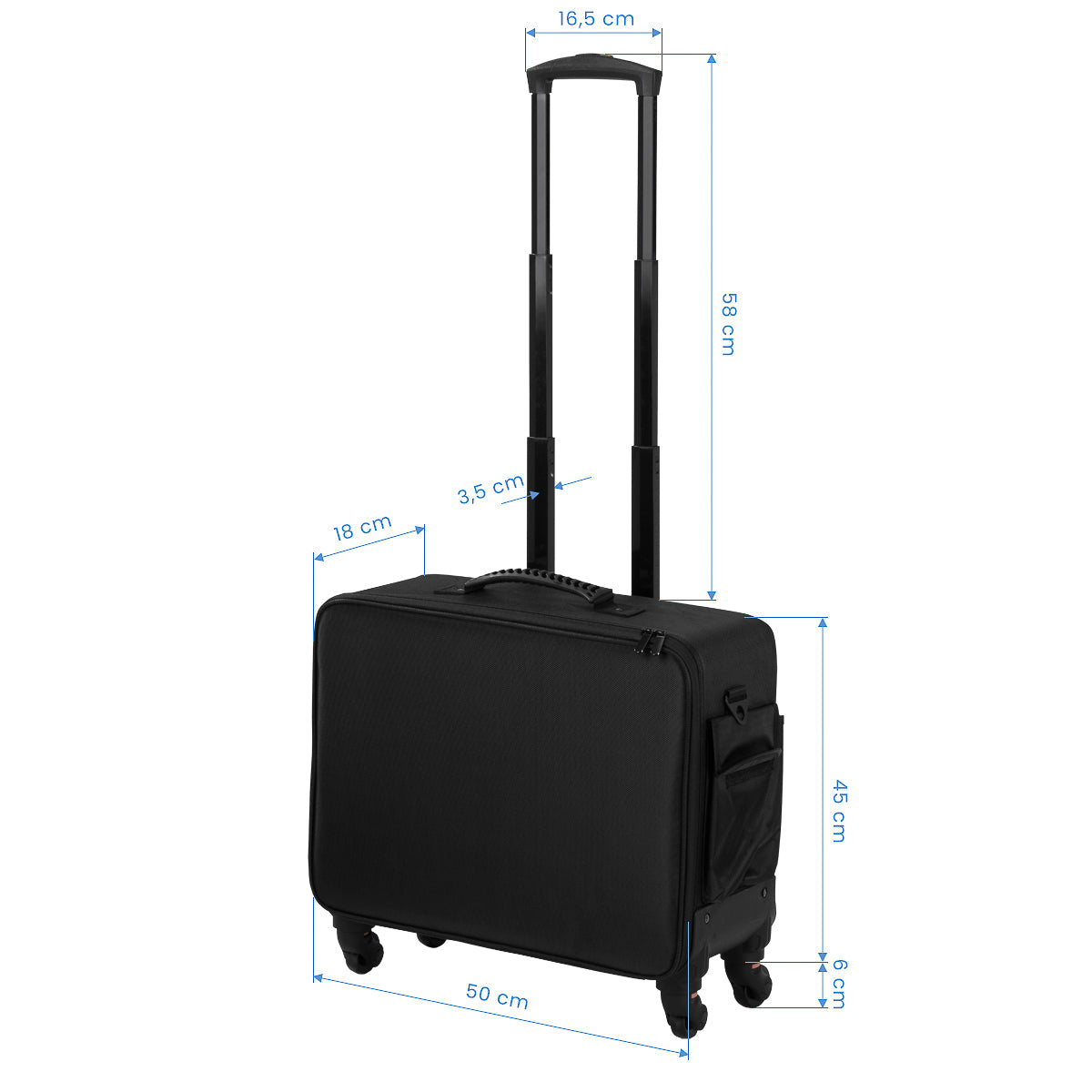 Red ACTIVESHOP hairdresser's case with multiple compartments and a handle, designed for storing salon tools and accessories.