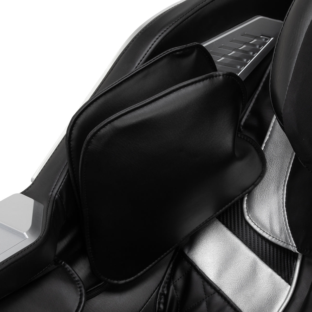 Black Sakura Prime 108 massage chair with padded armrests and built-in control panel, designed for comfortable relaxation.