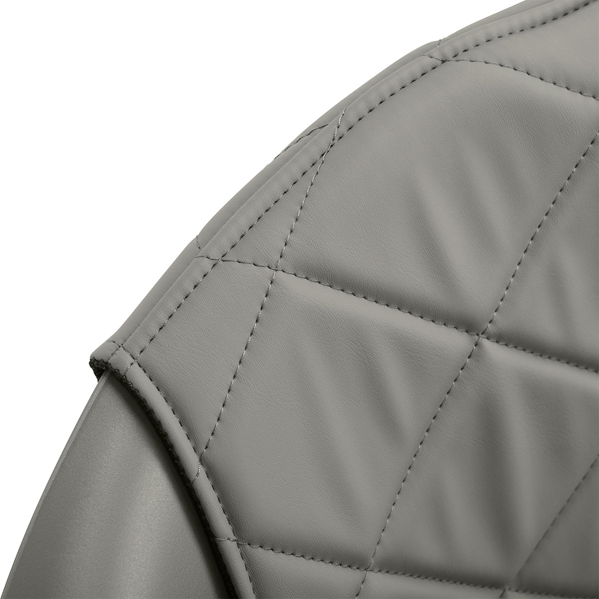 Grey HAIR SYSTEM Halo hairdressing chair with cushioned seat and backrest, designed for salon use and professional styling.