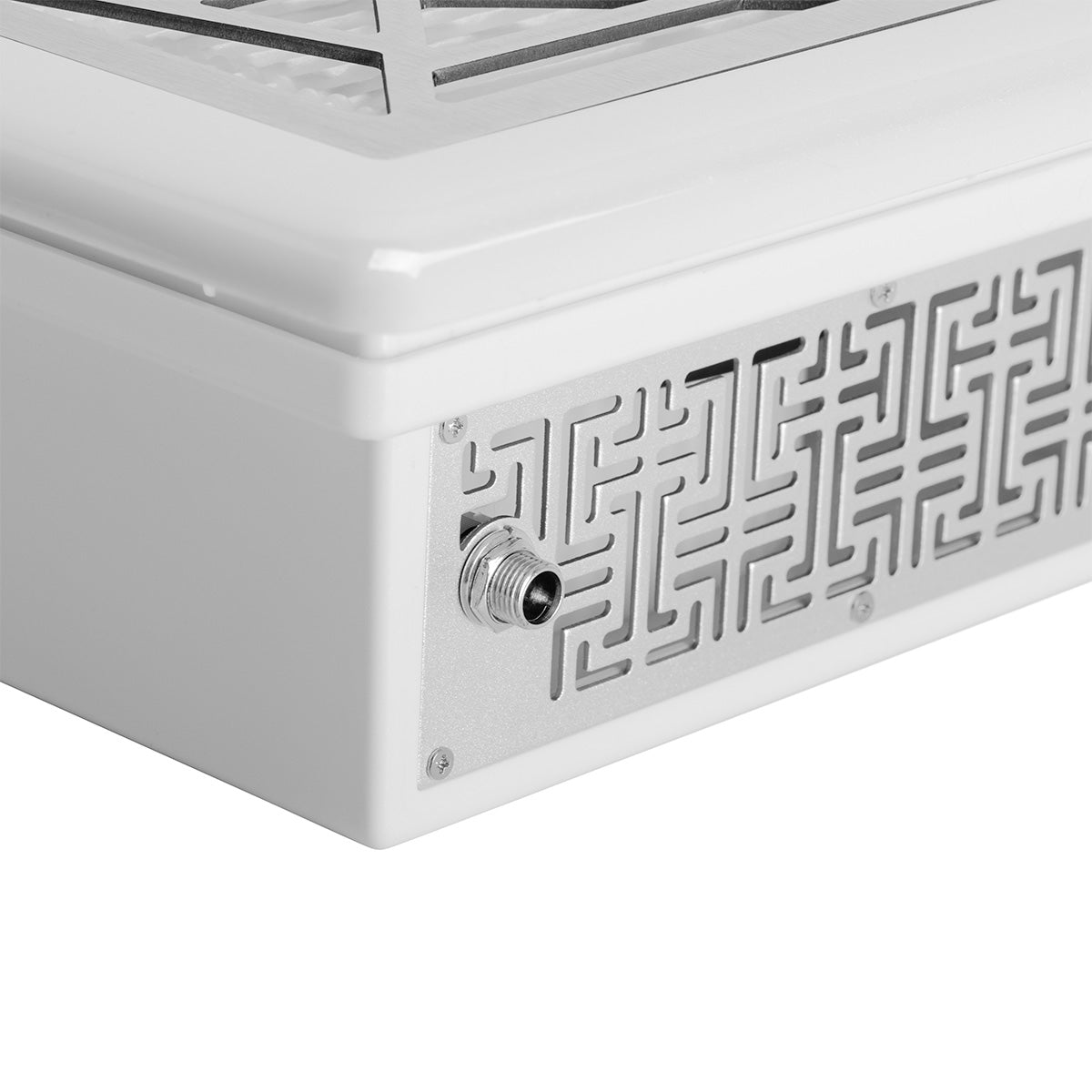 MOMO Momo J-404 built-in dust absorber installed inside a machine, showing its compact design and air filtration features.