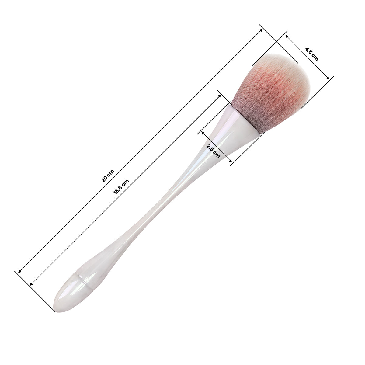 OCHO NAILS dust brush 3 with soft bristles for cleaning nail dust and debris during manicures and pedicures