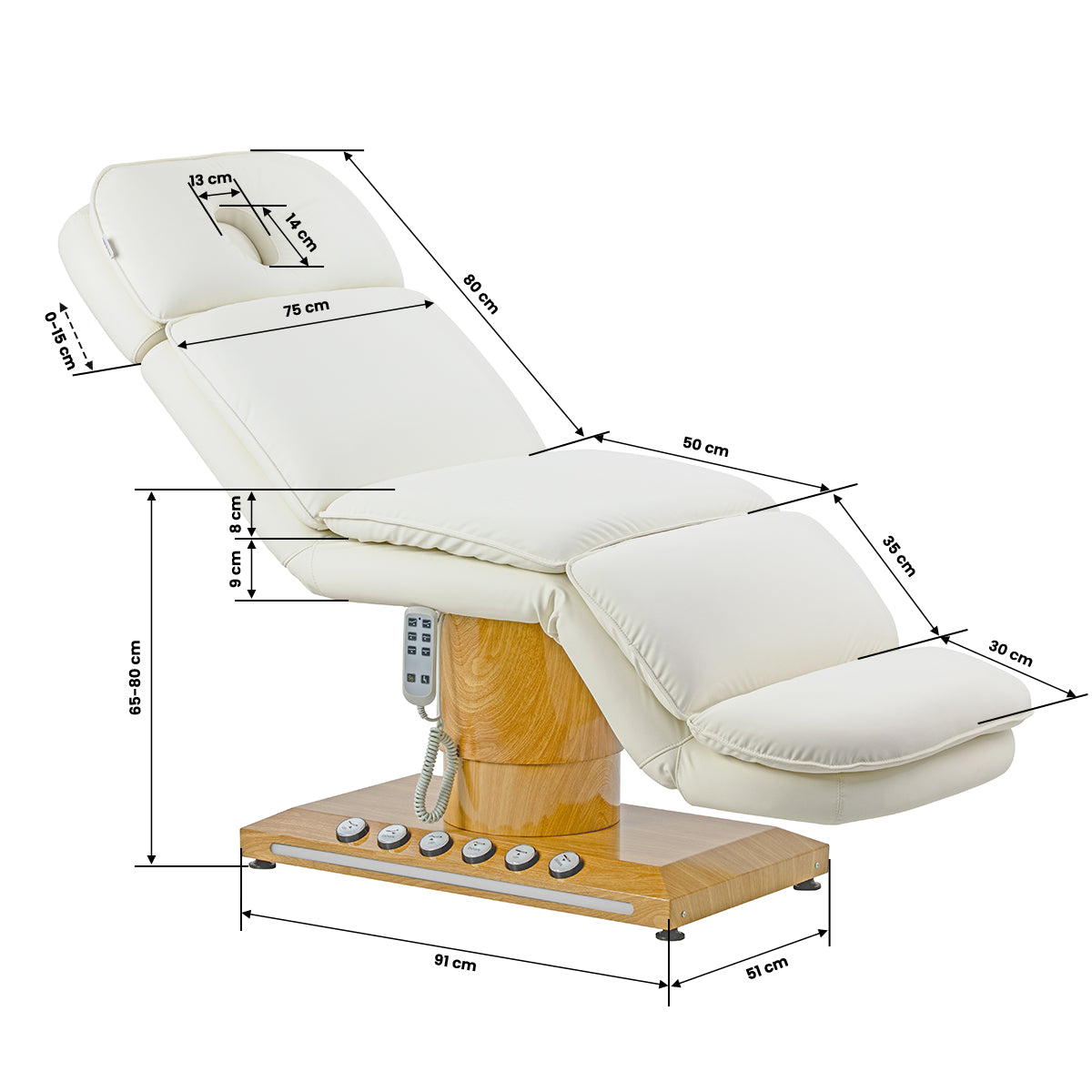 Sillon Cloud cream electric beauty chair with remote and power supply