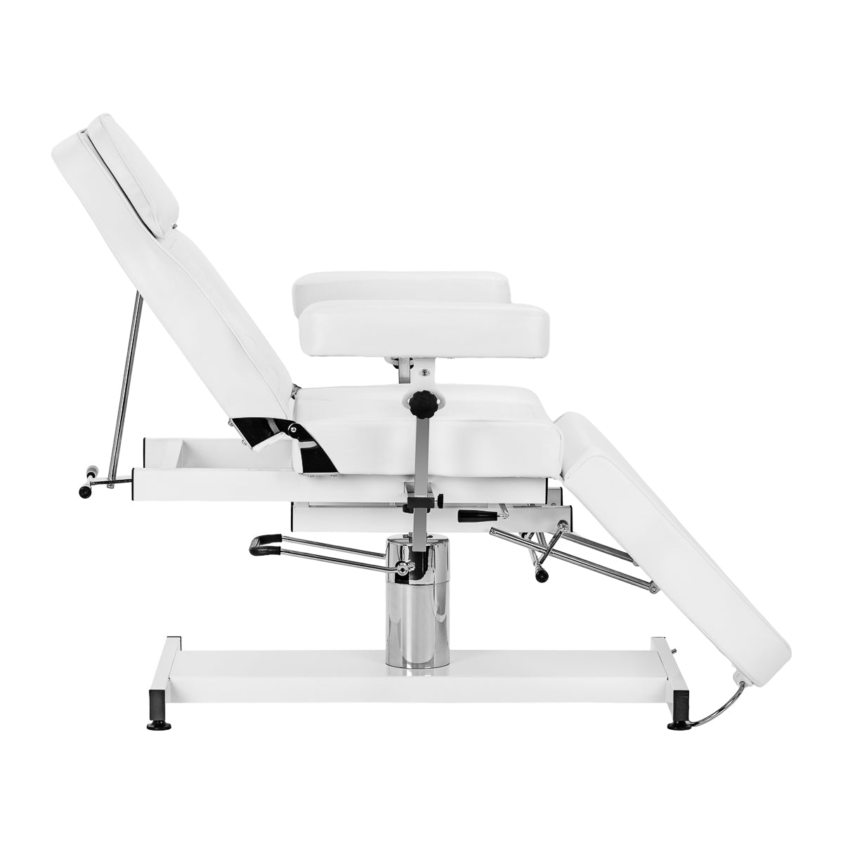 White SILLON Cosmetic Hydraulic Chair Sillon A 210DH with cradle, ideal for beauty salon furniture and professional skincare treatments.
