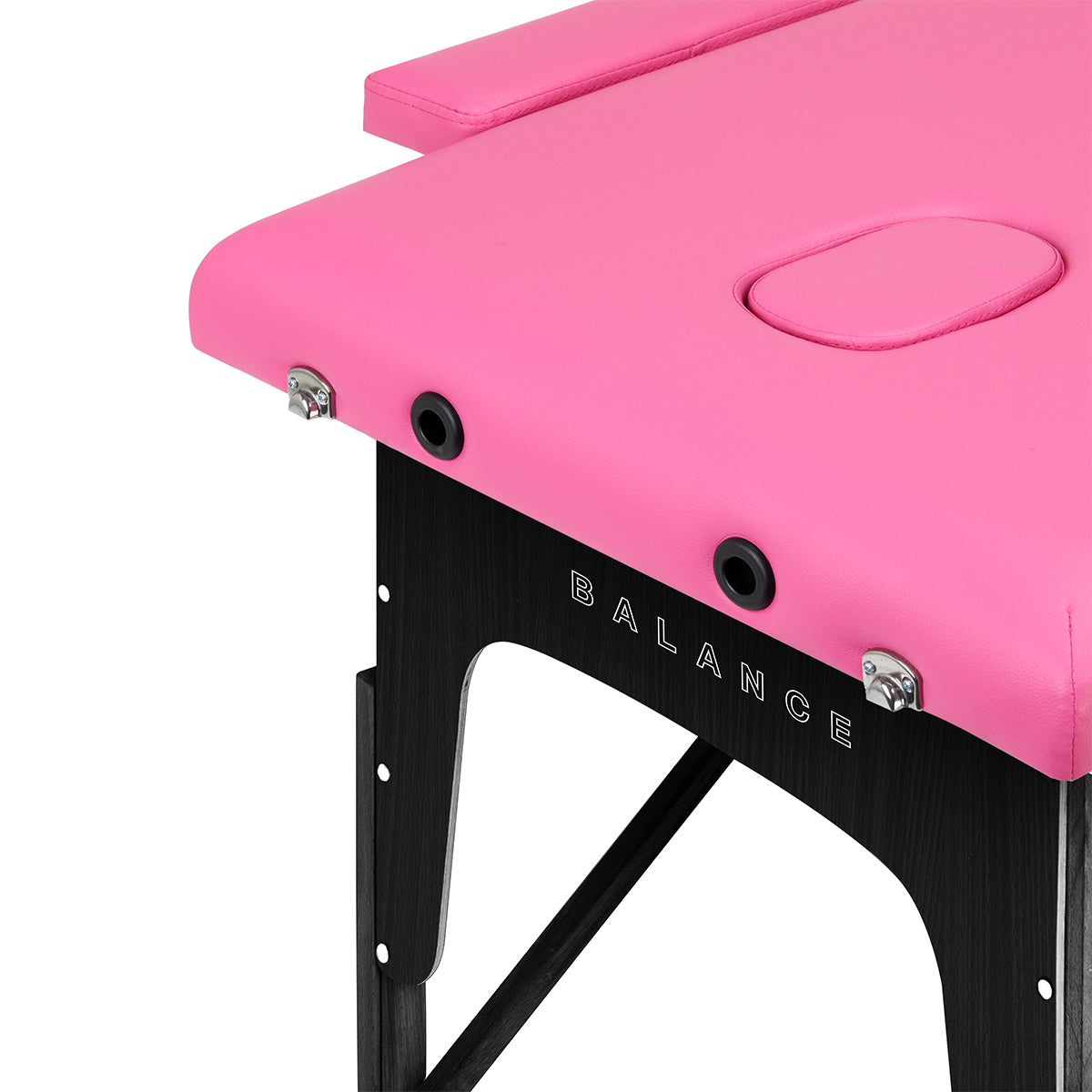 BALANCE wooden folding massage table 2 segment pink and black - BVShop