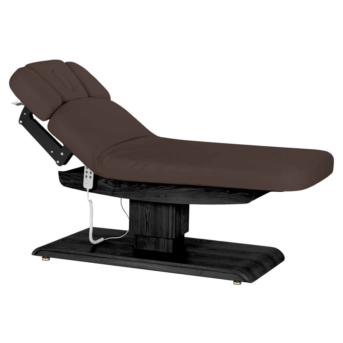 Elektrinis SPA Gultas Sillon Relax – Tamsiai Rudas, Juodas Pagrindas · Atlenkta padėtis