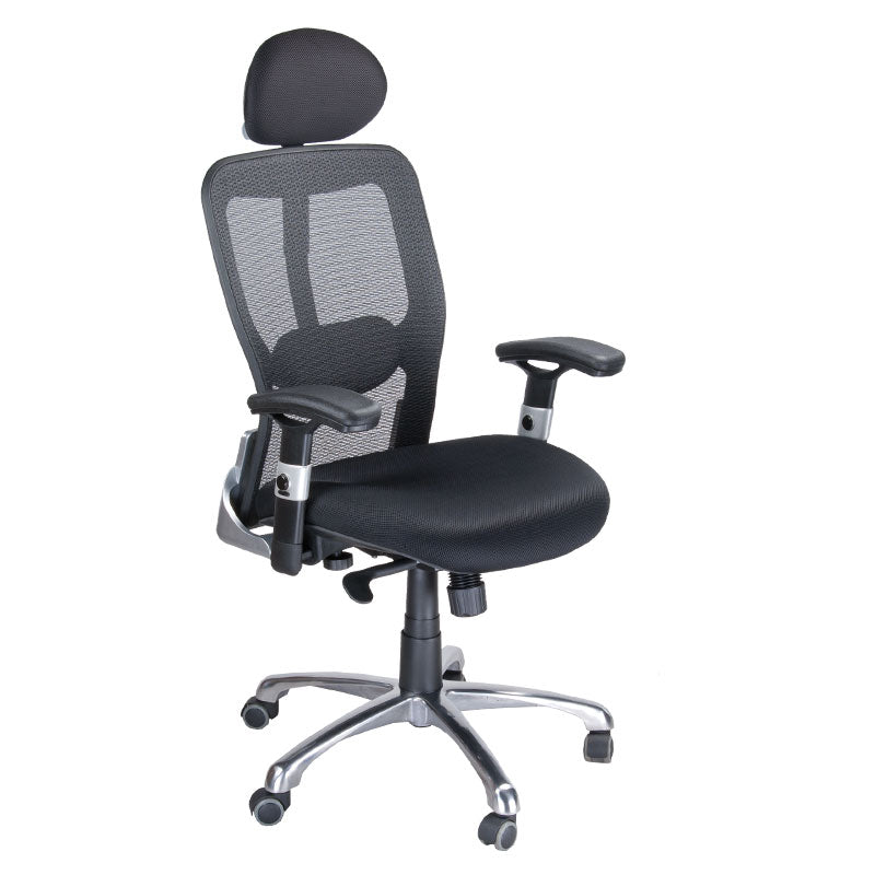 Black Ergonomic Chair CorpoComfort BX-4029A by Beauty System with adjustable armrests and lumbar support.