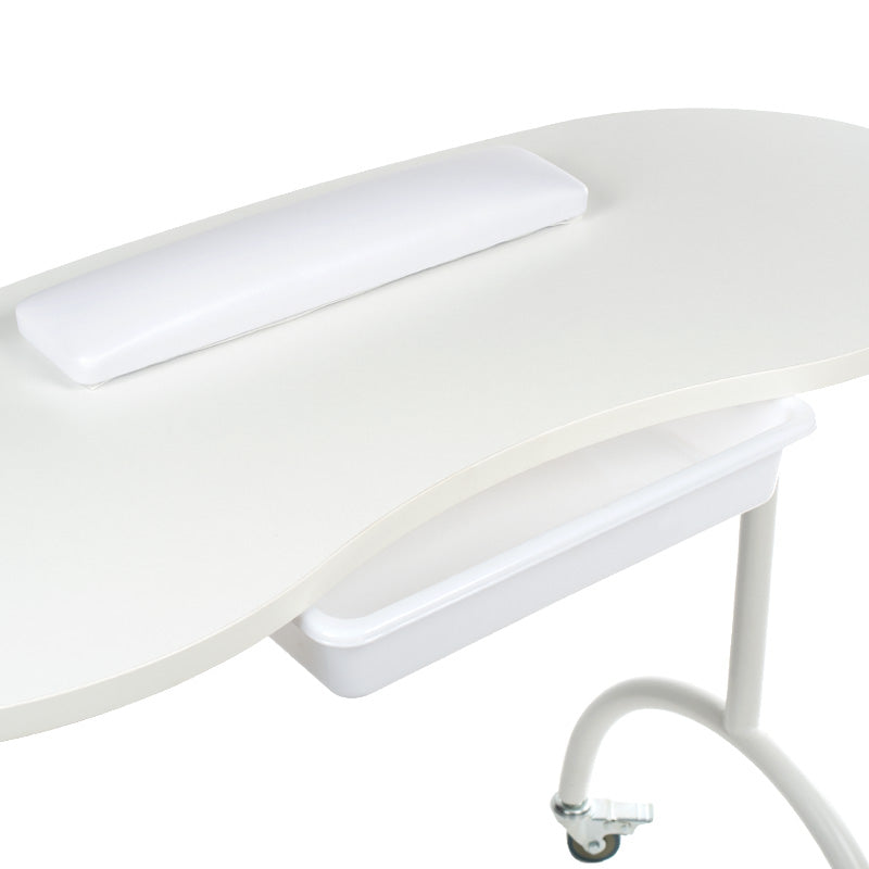 Foldable Beauty System manicure table with adjustable height and carrying bag, compact and portable for professional nail care.