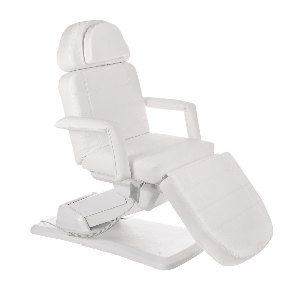 Electric cosmetic chair BR-6622 White by Beauty System, featuring a sleek white upholstery and adjustable design for beauty treatments.