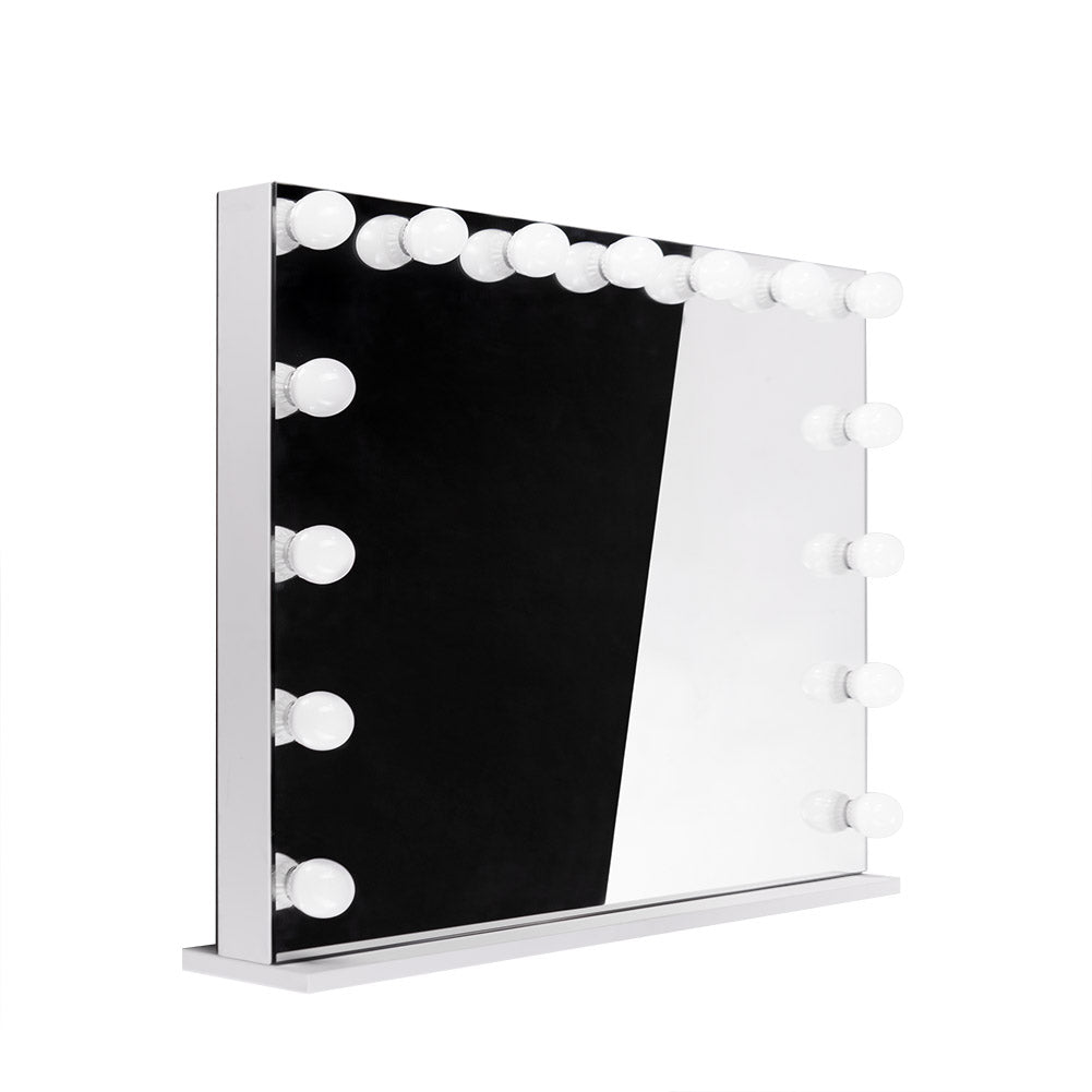 LED-illuminated Hollywood mirror by Beauty System, 100x80cm with bright LED lighting and a sleek modern design.