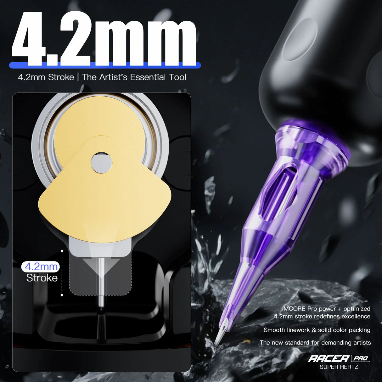 Mast Racer Pro Pink Belaidis Tatuiravimo Aparatas (4,2 mm eiga)