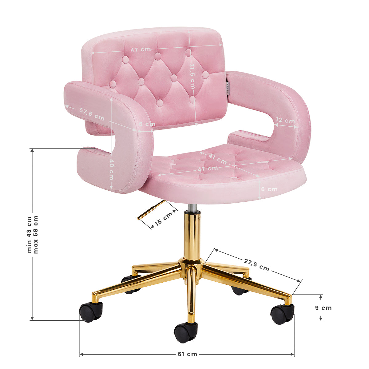 4Rico Chair QS-OF213G pink - BVShop
