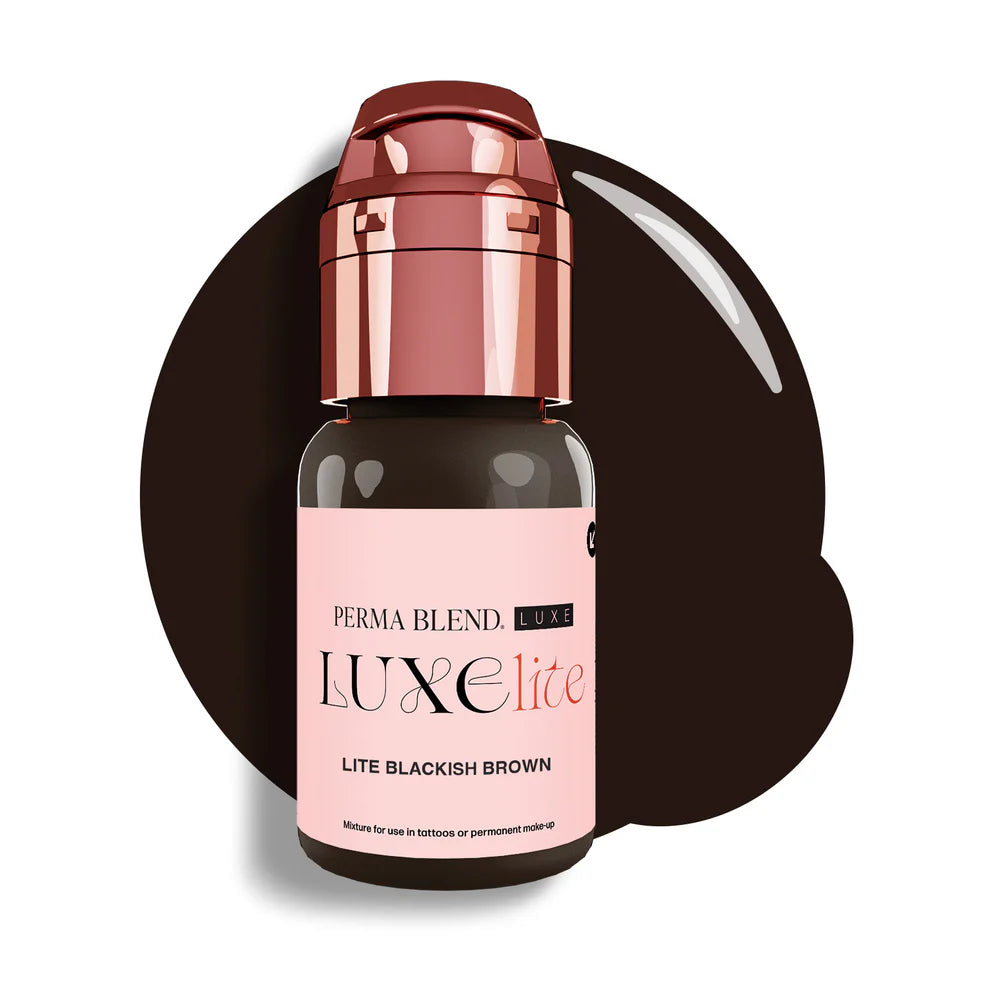 Perma Blend Luxe Lite Blackish Brown pigment texture for PMU brows