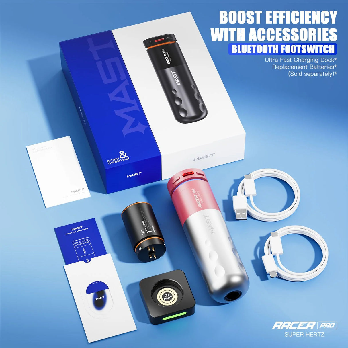 Mast Racer Pro Pink Belaidis Tatuiravimo Aparatas (4,2 mm eiga)