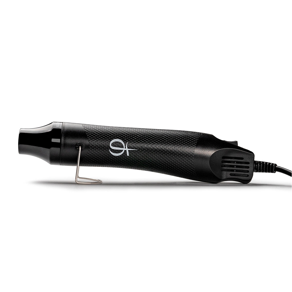 PhiAcademy MF 300 Heat Gun 300W — heat gun side view on its support