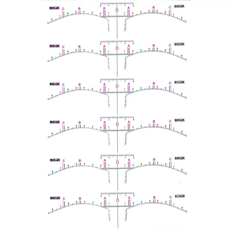 Biotek Disposable Adhesive Eyebrow Ruler 12pcs - BVShop