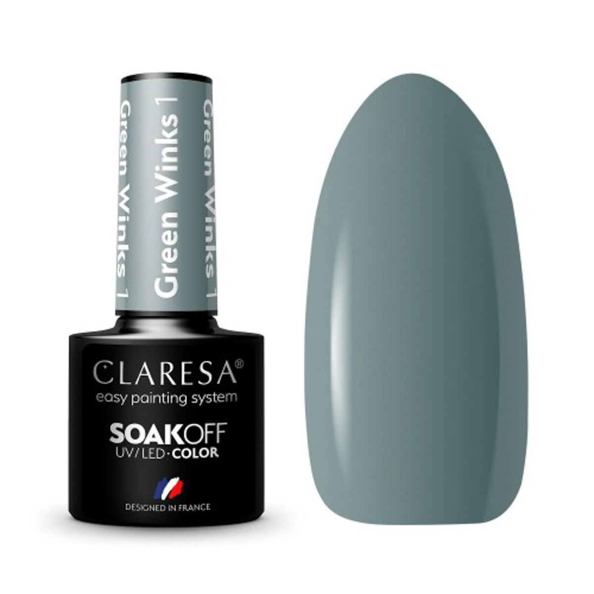 CLARESA hybrid polish GREEN WINKS 1 -5g - BVShop
