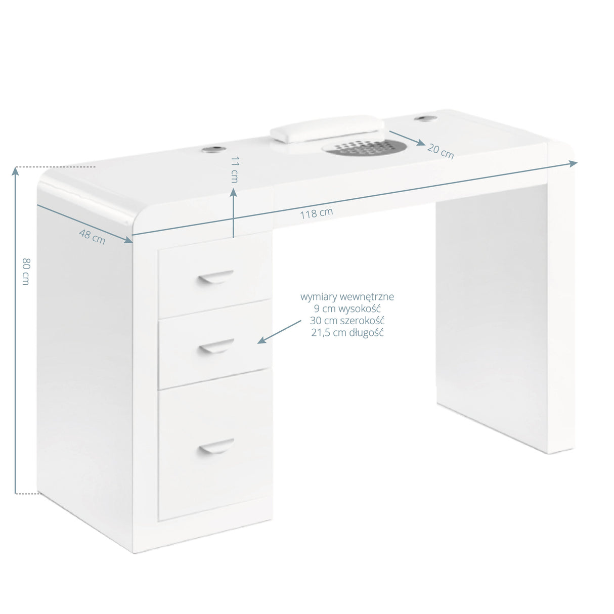 Cosmetic desk 312 white right - BVShop