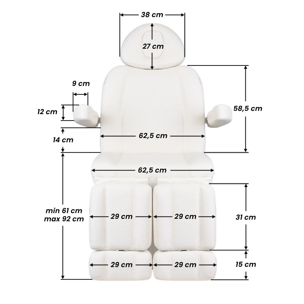 COSMETIC ELECTRIC CHAIR. AZZURRO 708BS PEDI PRO EXCLUSIVE 3 MOTOR HEATED - BVShop