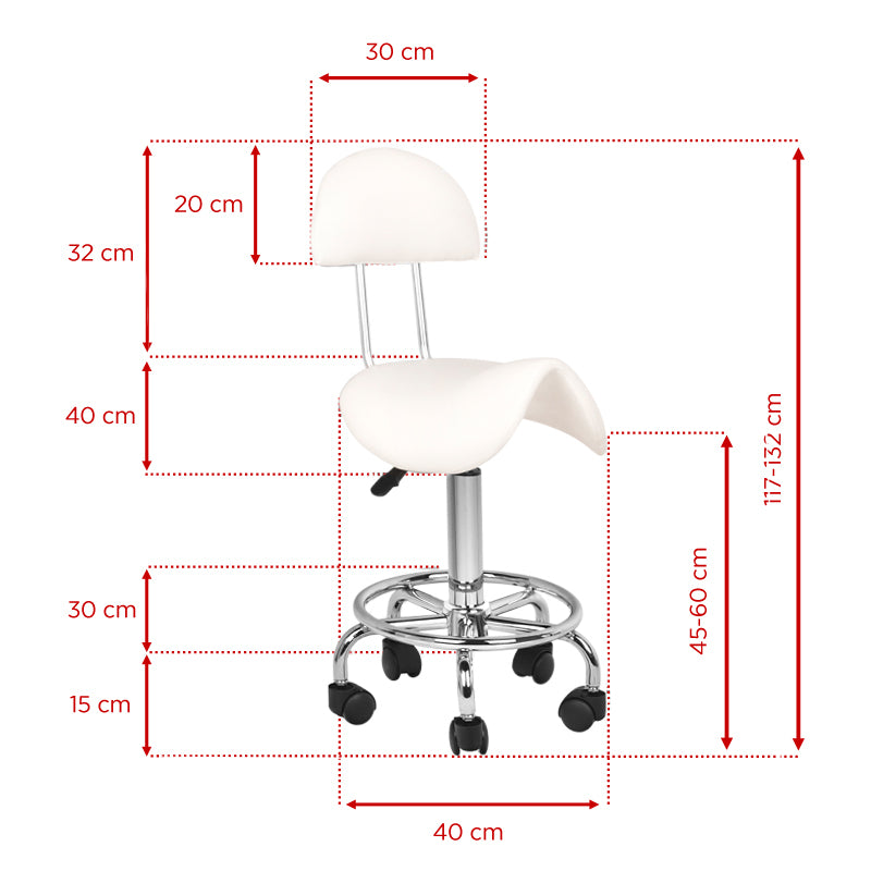 Cosmetic stool 6001 white - BVShop