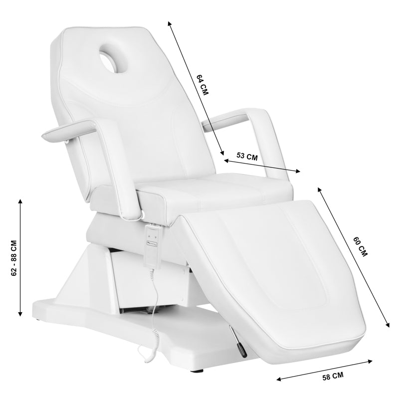 ELECTRIC COSMETIC CHAIR SOFT 1 MOTOR. WHITE - BVShop