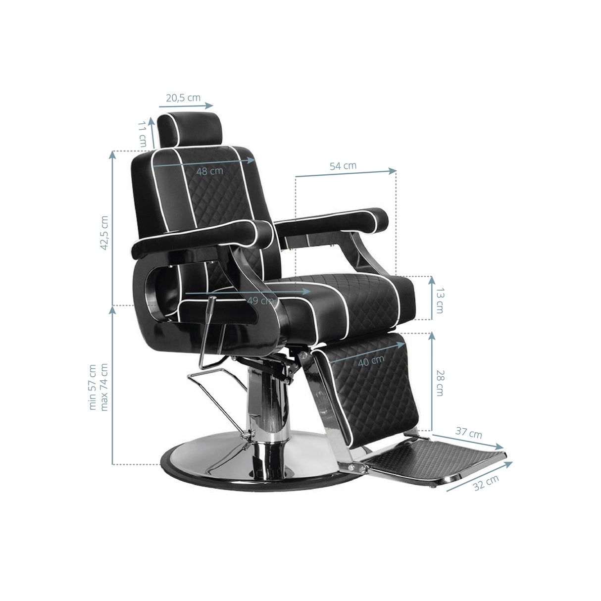 Gabbiano barber chair paulo black - BVShop