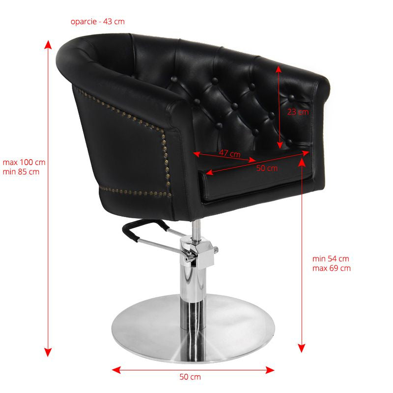 Gabbiano black hairdressing chair - BVShop