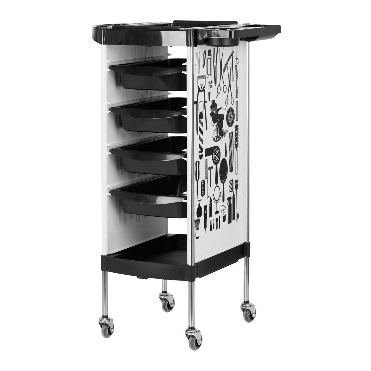 GABBIANO HAIRDRESSER TROLLEY X11-9 WHITE GRAPHICS - BVShop