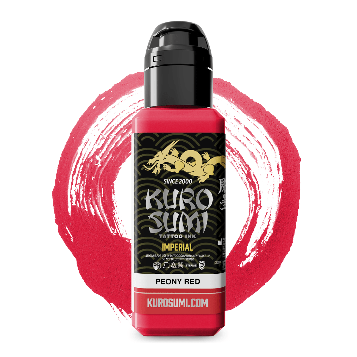 Kuro Sumi Imperial Tattoo Ink Peony Red - BVShop