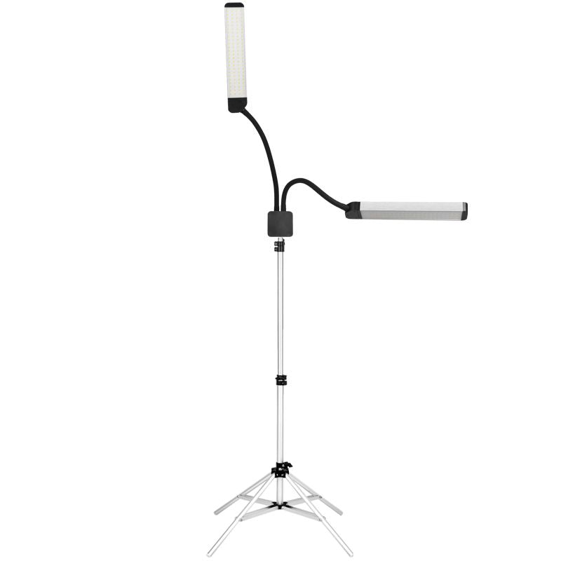 Polluks II two-arm LED lamp with flexible heads for salon lighting
