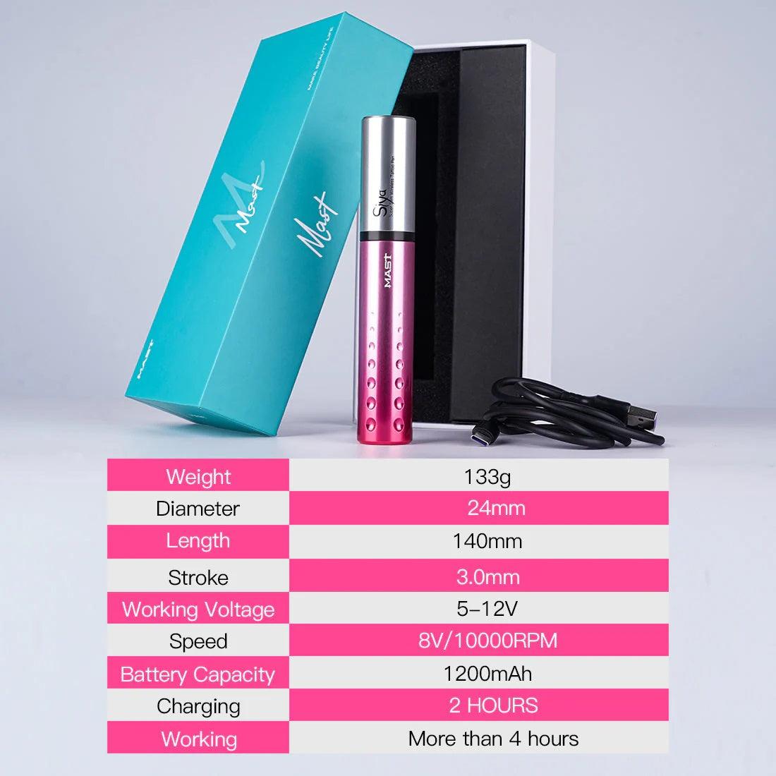 Mast Siya Wireless PMU And Tattoo Machine Pink Gradient - BVShop