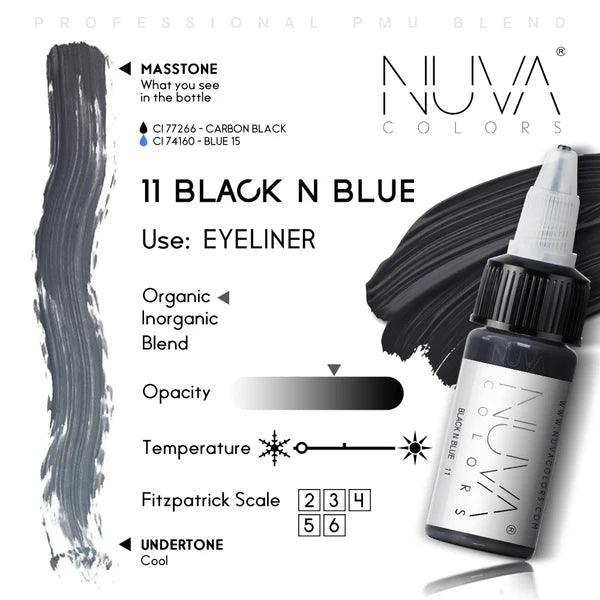 Nuva Colors Eyeliner Pigments 11 BLACK N BLUE 15ml - BVShop