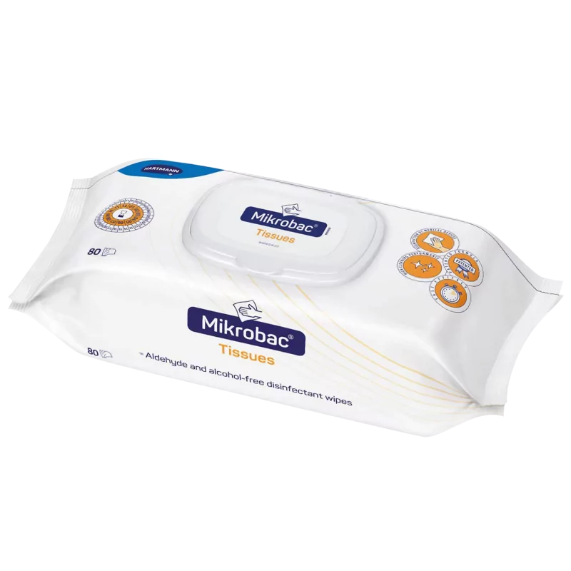 Mikrobac paviršių dezinfekavimo servetėlės be alkoholio 18 cm x 20 cm