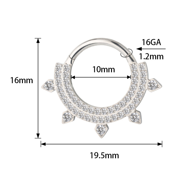 Titano dvigubai išklotas žiedas