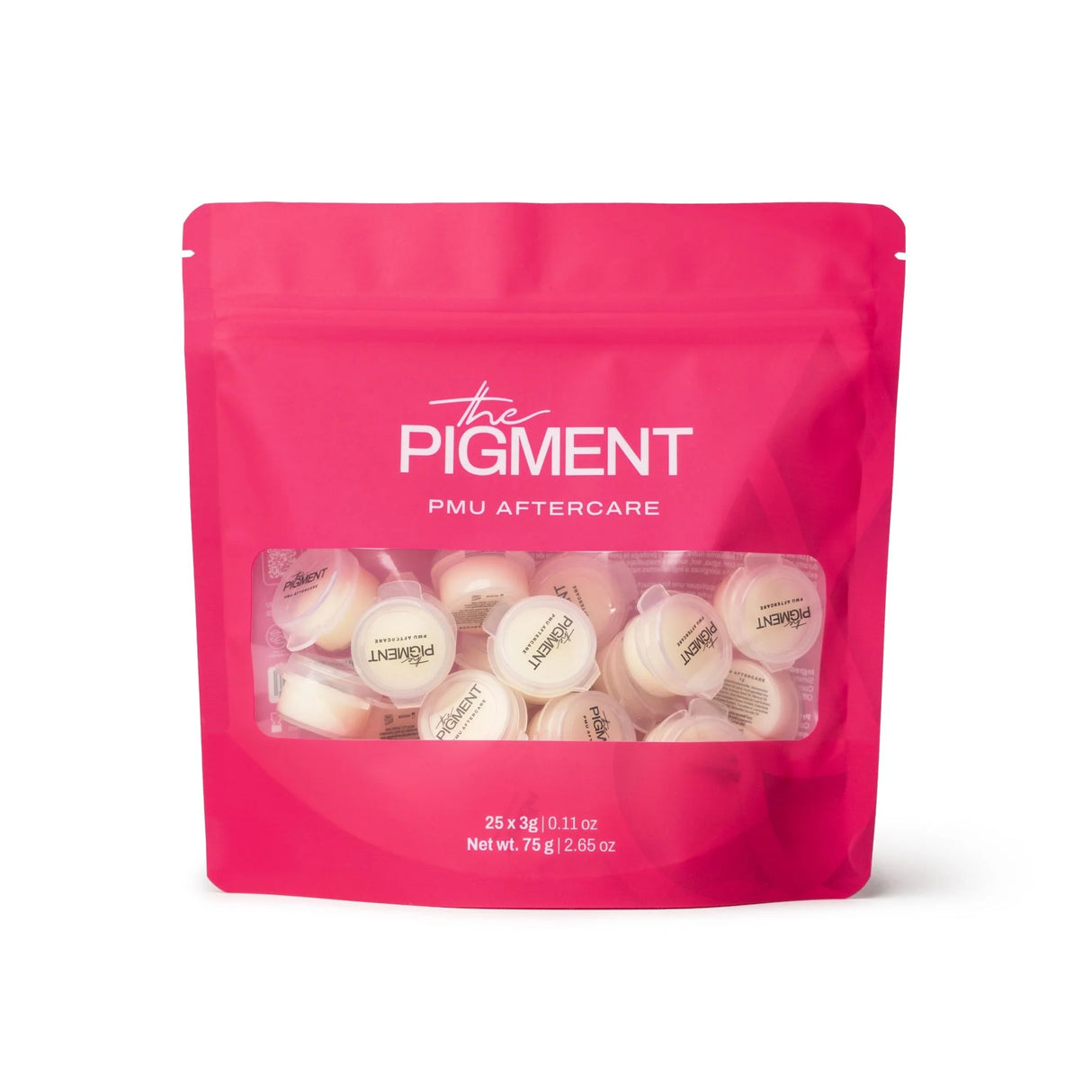 Set of 25 The Pigment Aftercare Balm containers, skincare product for tattoo healing and skin soothing.