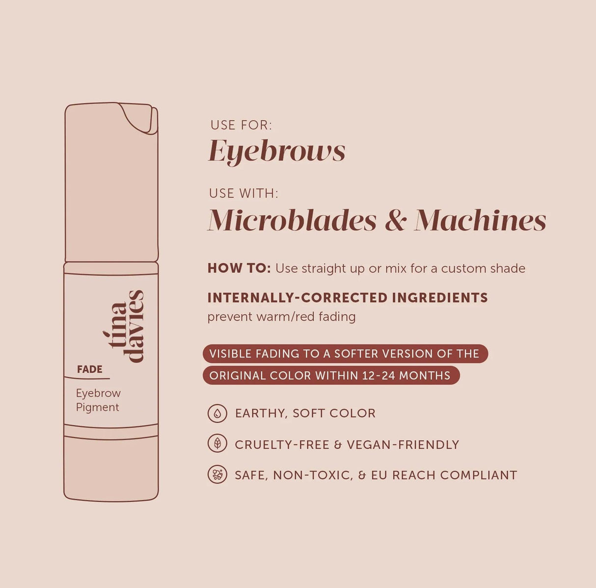 Tina Davies FADE Dark Warm Brown Pigments 15ml - BVShop