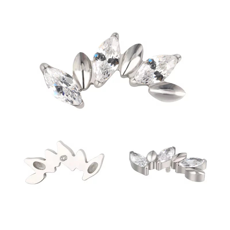 Titano žiedas alternatyvus markizės formos