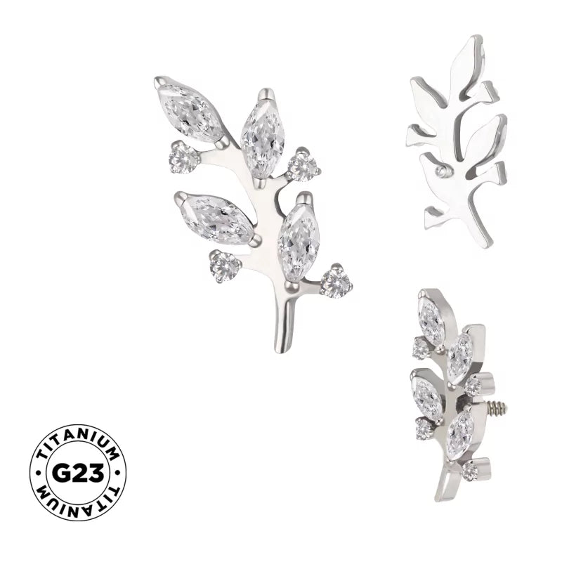 Titano žiedas šakos formos