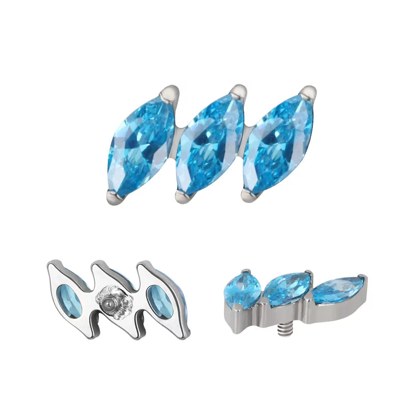 Titano žiedas įstrižas markizės formos