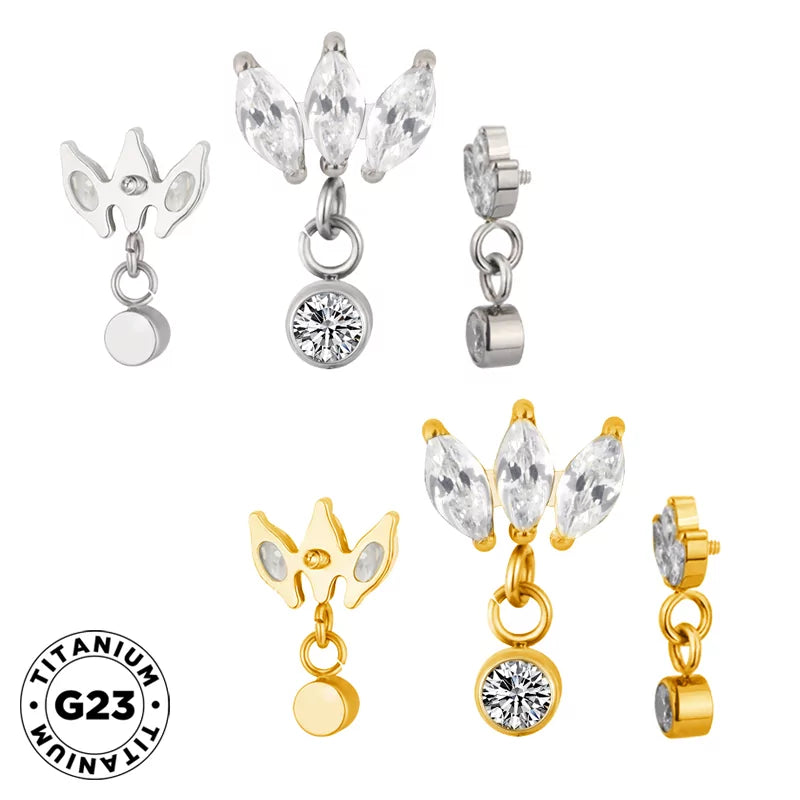 Titano žiedas Marquise bezelė