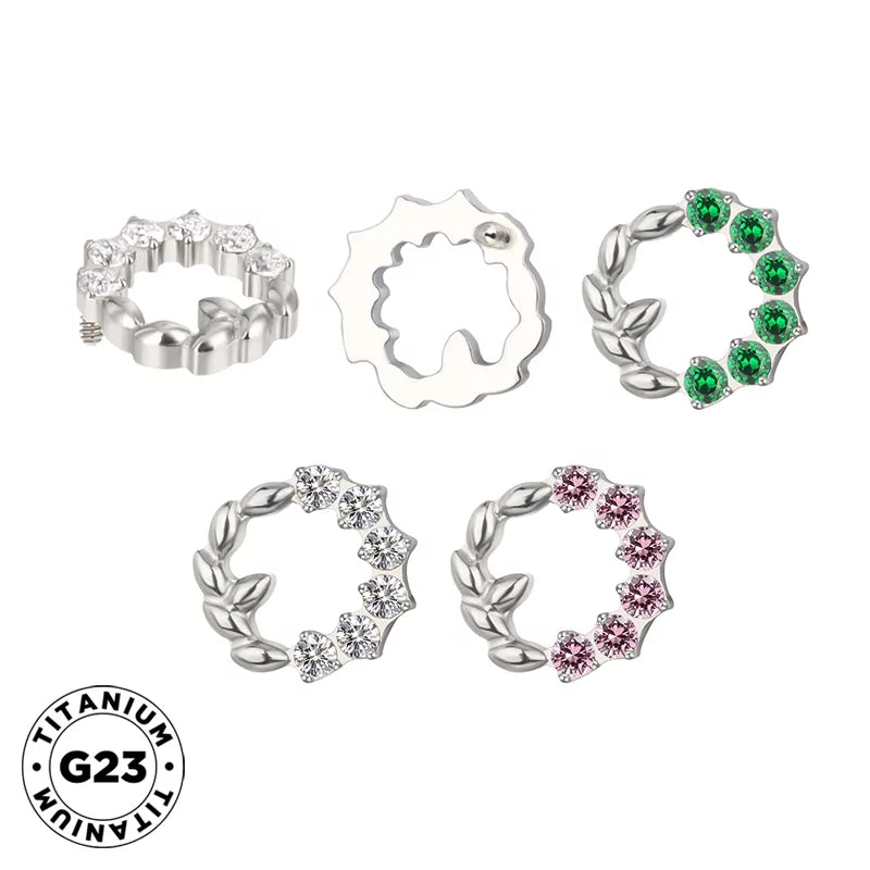 Titano žiedas su alyvmedžio vainiku