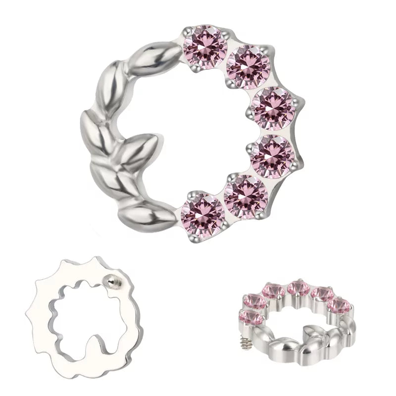 Titano žiedas su alyvmedžio vainiku