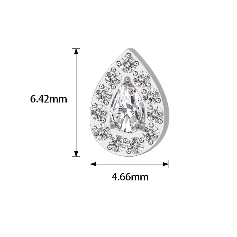 Titano žiedas su kriaušės formos akmenukais