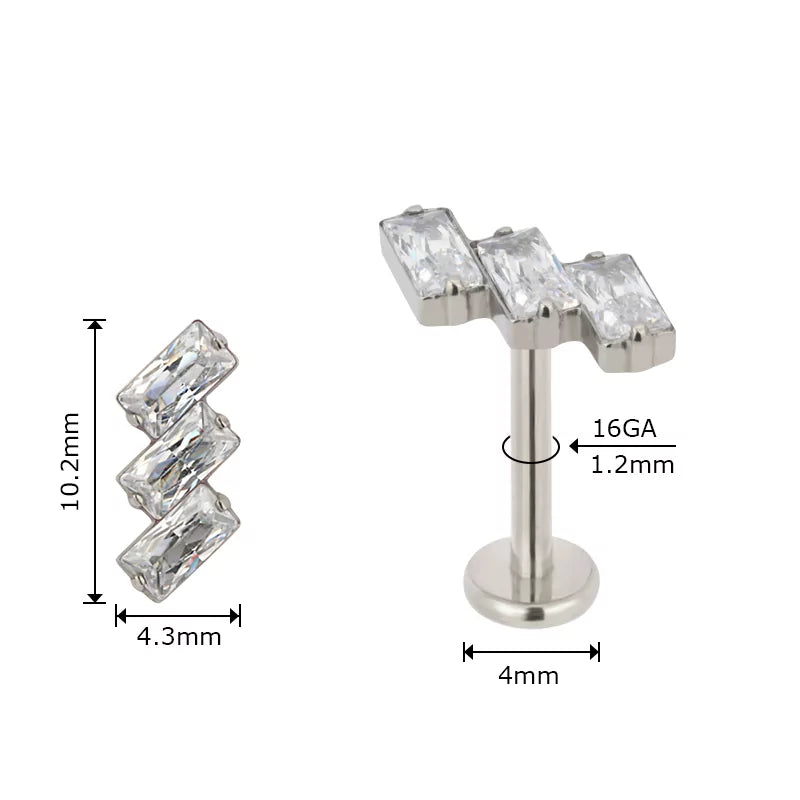 Titano žiedų patarimai 3 stačiakampio formos rėmelis