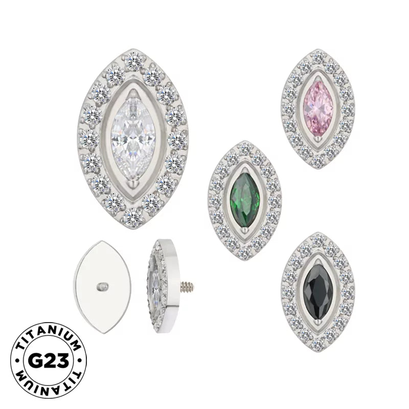 Titano žiedų patarimai su markizės formos rėmeliu