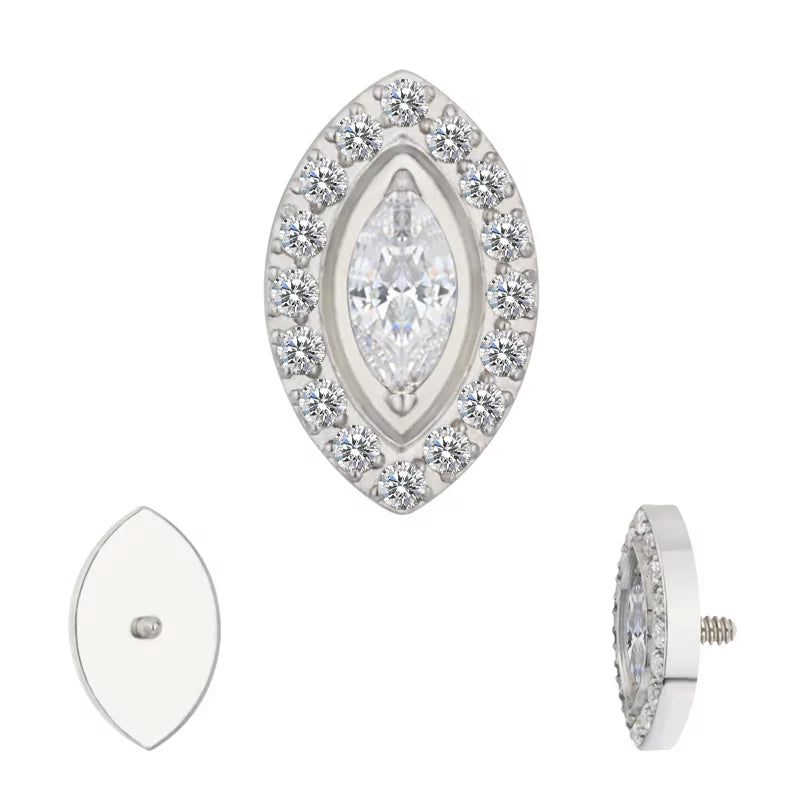 Titano žiedų patarimai su markizės formos rėmeliu