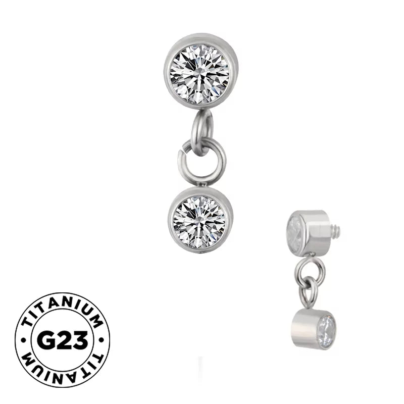 Titano žiedas su dviguba apvadu