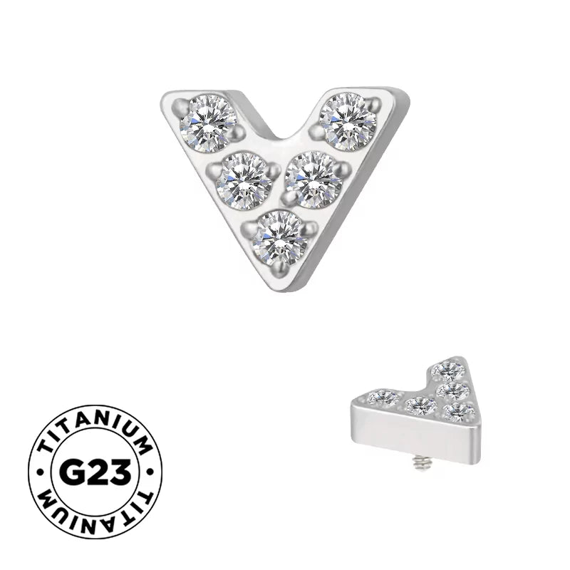 Titano žiedas V formos