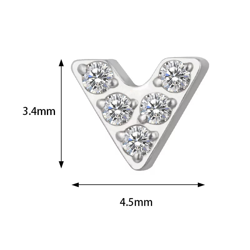 Titano žiedas V formos