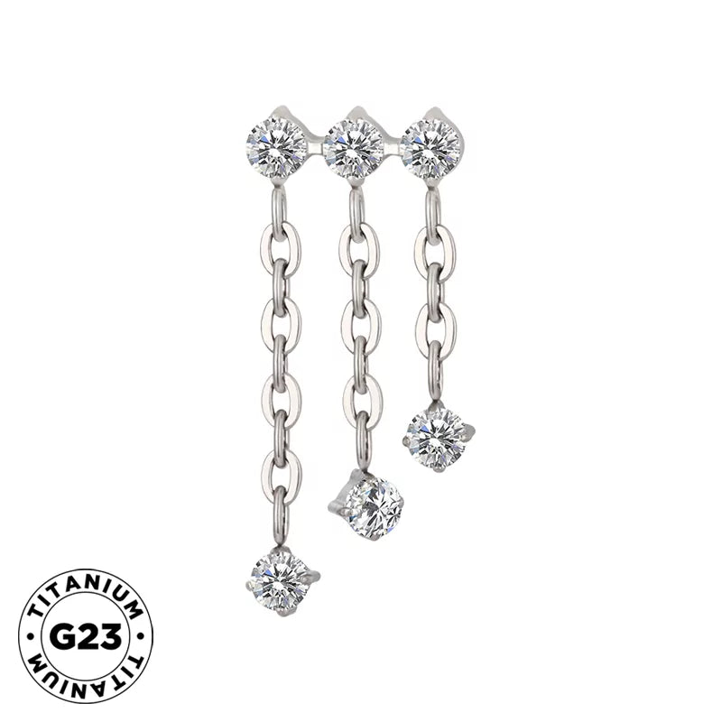 Titano trigubas žiedinis grandinės pakabukas