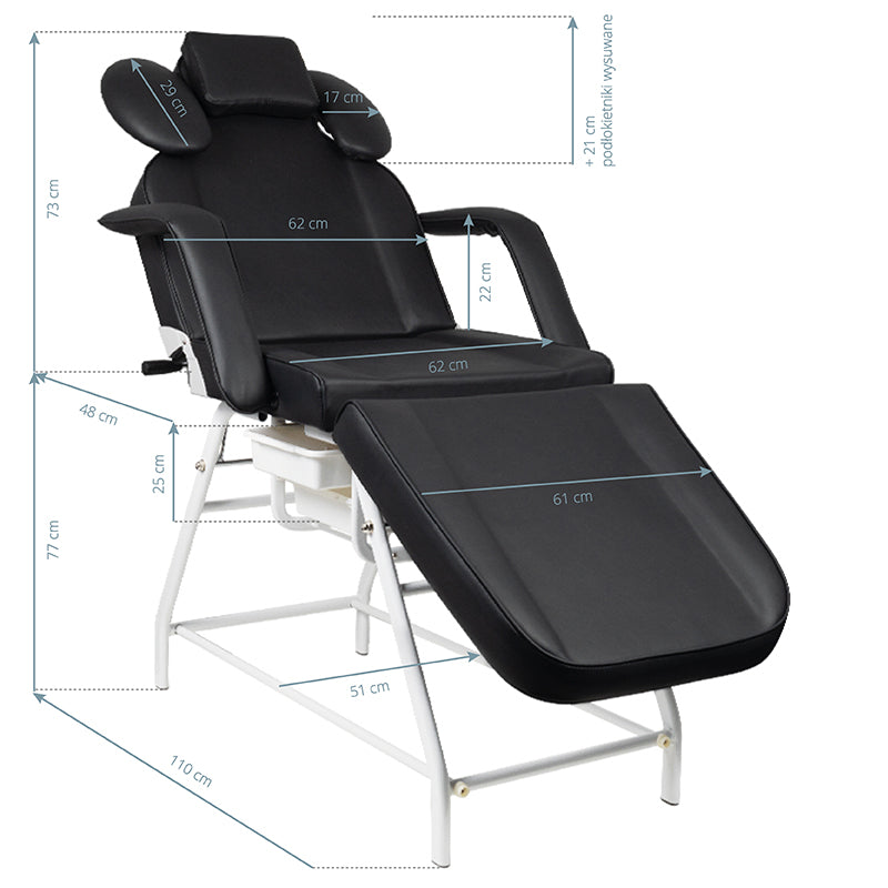 Treatment chair for eyelashes ivette black - BVShop